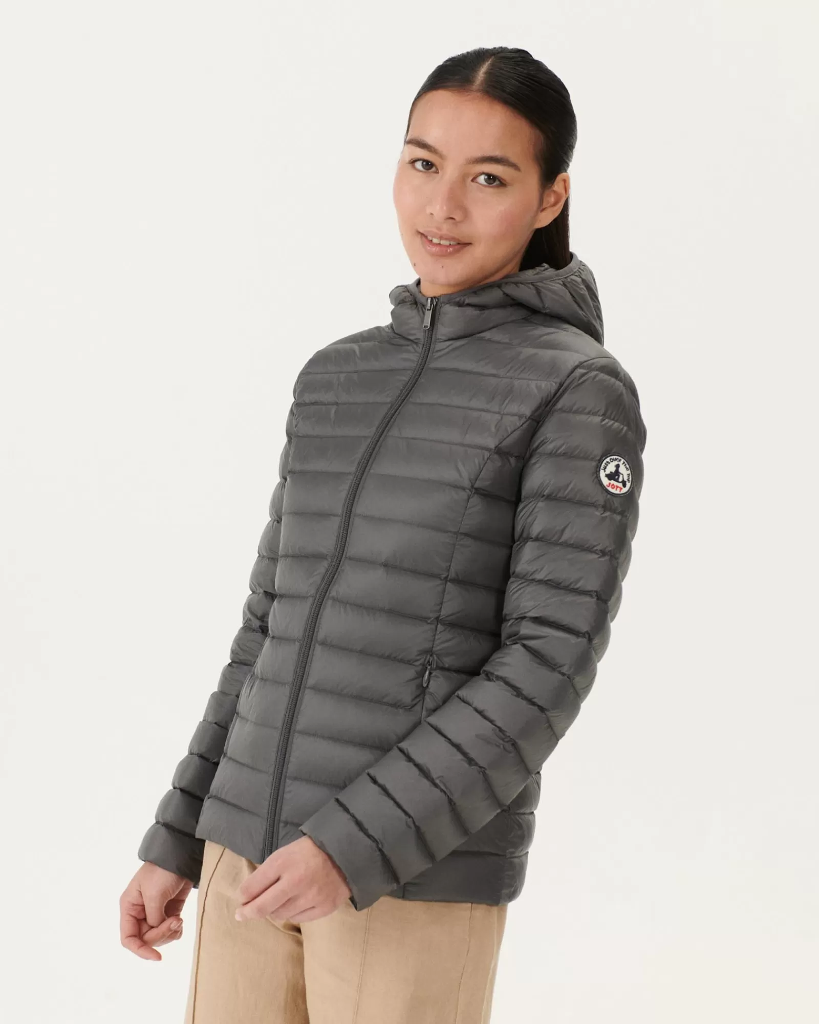 Shop JOTT Doudoune Legere A Capuche Anthracite Cloe 504 Anthracite