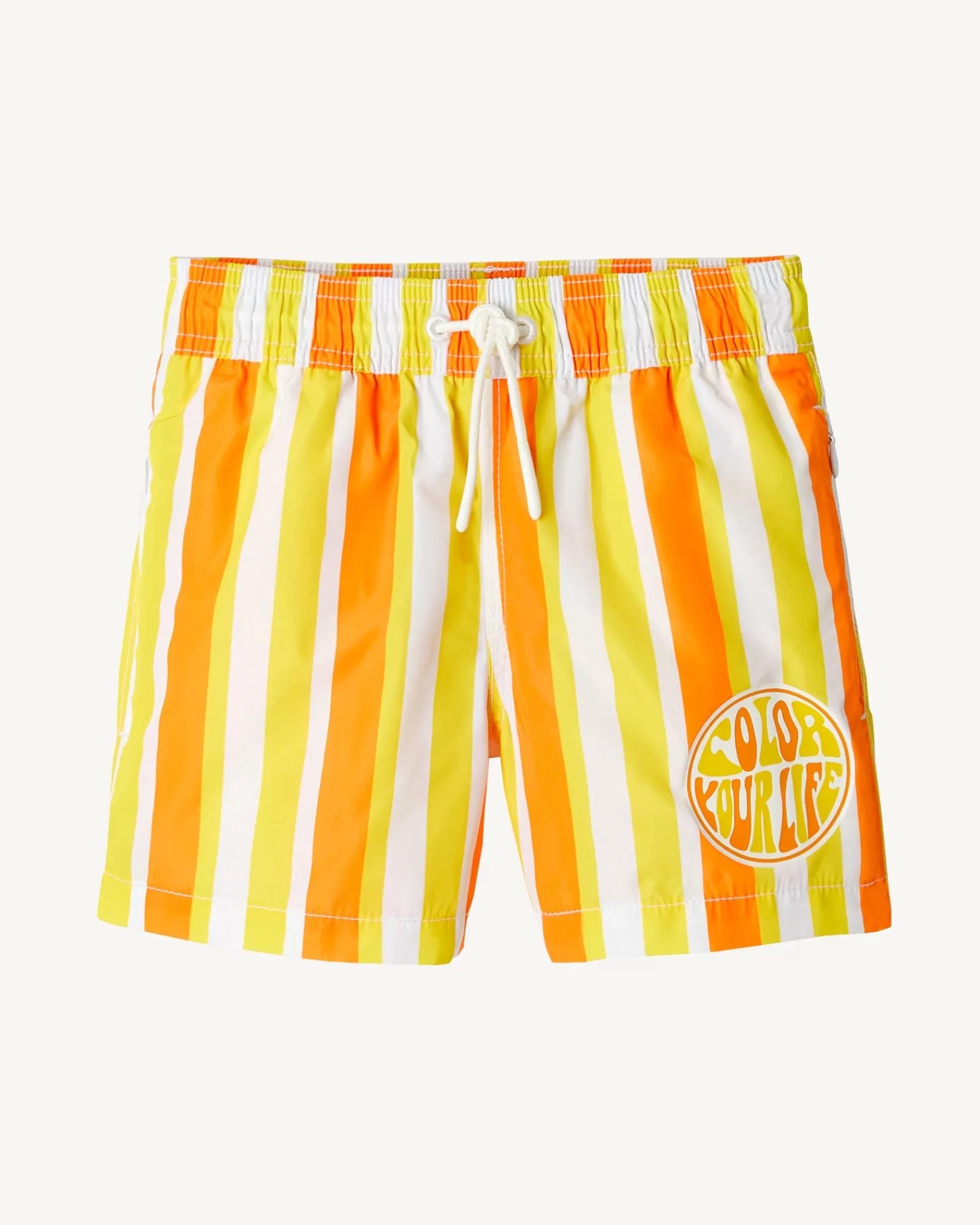 Shop JOTT Short De Bain Rayure Abricot/Citron Enfant Cassis 7280 Stripe Apricot/Lemon