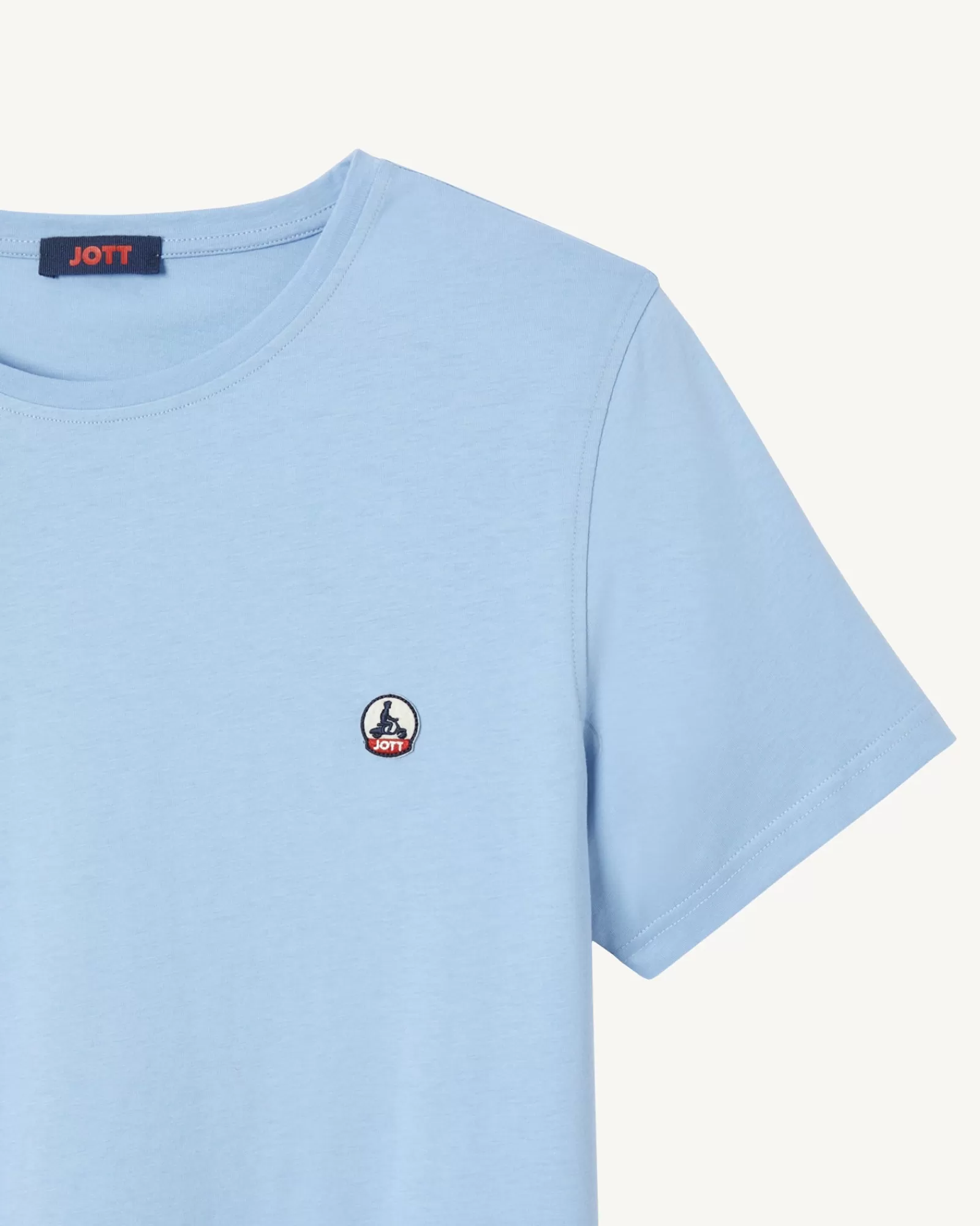 Discount JOTT T-Shirt Homme En Coton Biologique Bleu Clair Pietro 180 Soft Blue