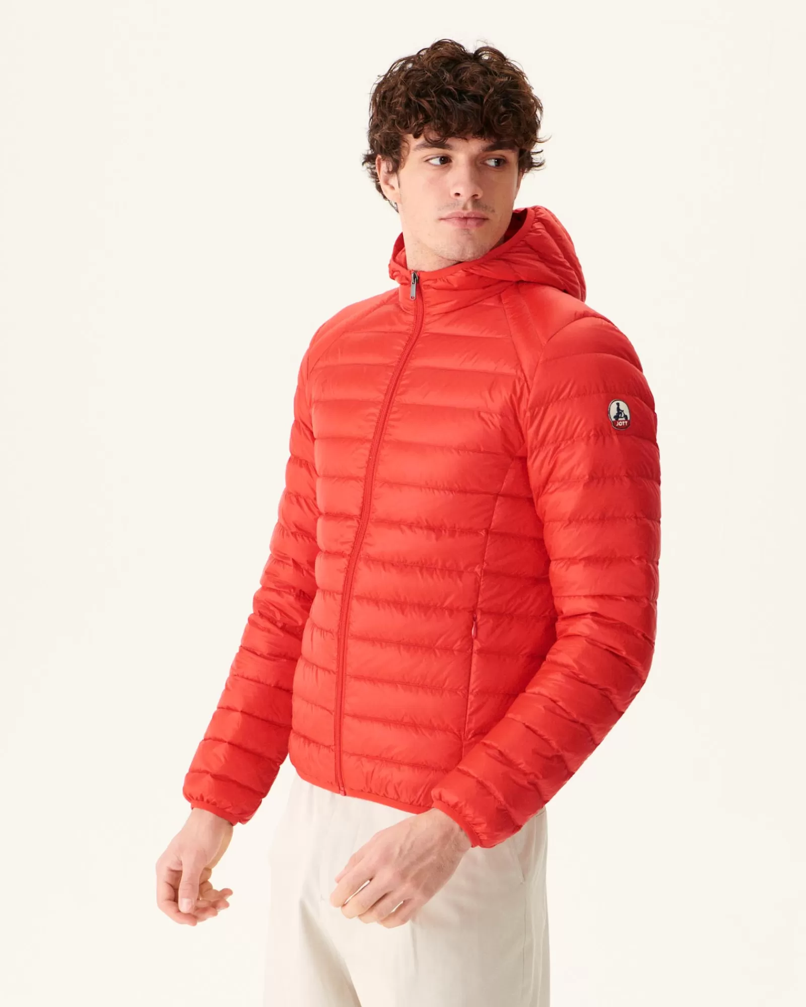 Outlet JOTT Doudoune Legere A Capuche Rouge Vif Nico 318 Fire Red