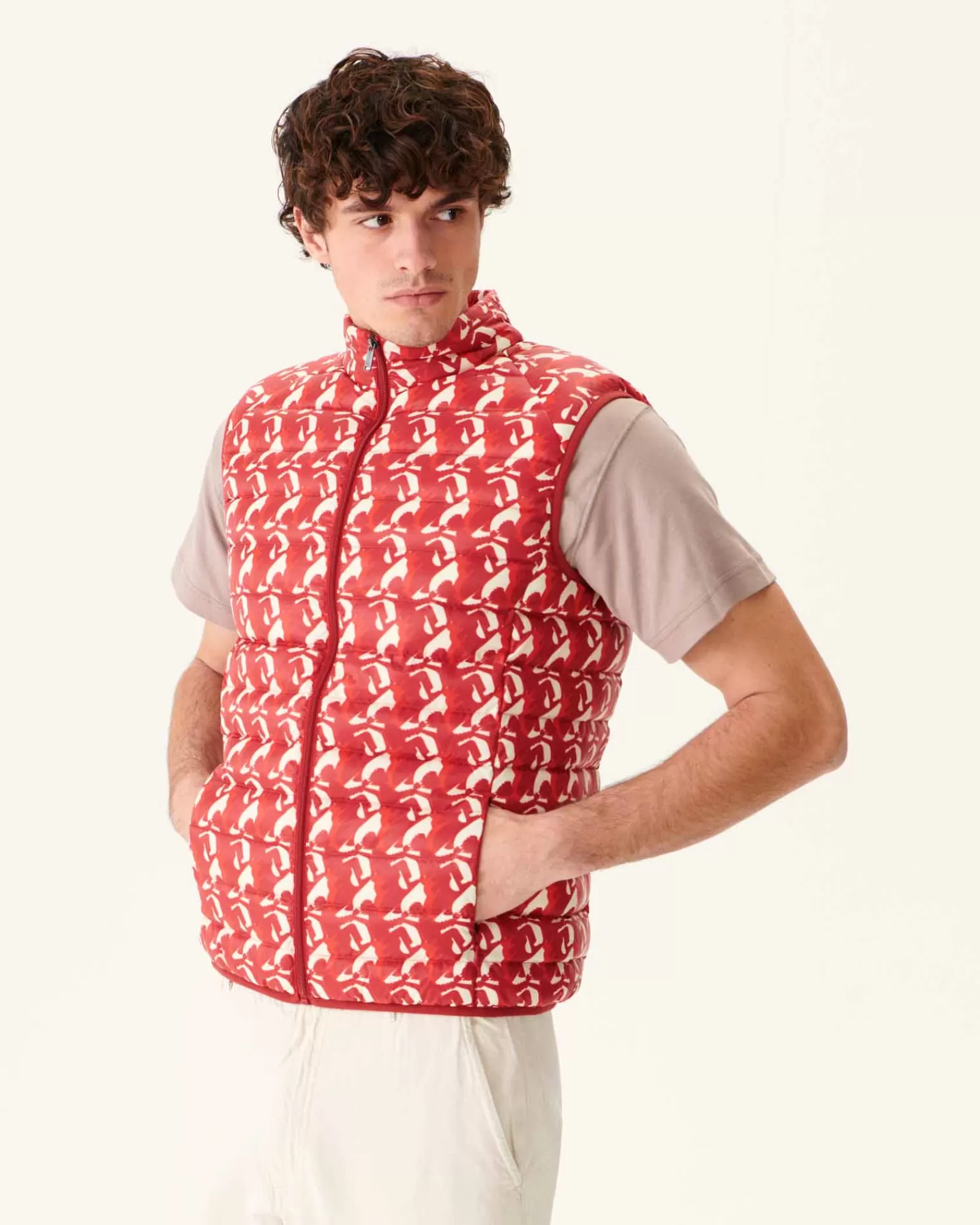 Best JOTT Doudoune Sans Manches Monogram Rouge Vif Tom 3181 Monogram Fire Red