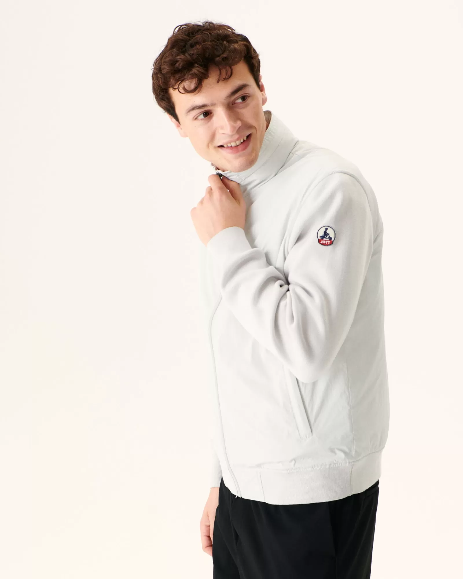 Fashion JOTT Veste A Capuche Bi-Matiere Gris Clair Bardenas 532 Soft Grey